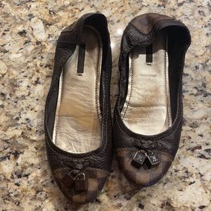 louis vuitton Damier Azur Ballet Flats brown